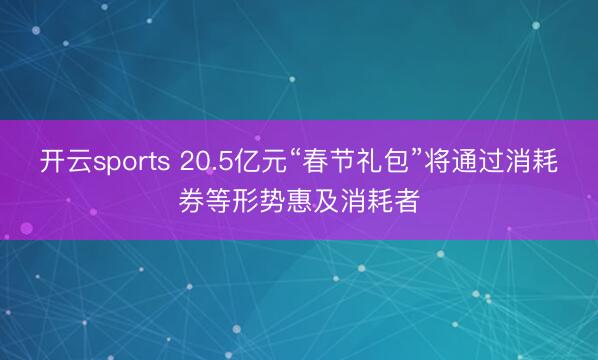 开云sports 20.5亿元“春节礼包”将通过消耗券等形势惠及消耗者