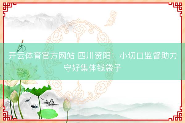 开云体育官方网站 四川资阳：小切口监督助力守好集体钱袋子