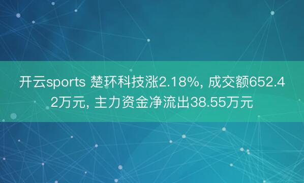 开云sports 楚环科技涨2.18%， 成交额652.42万元， 主力资金净流出38.55万元
