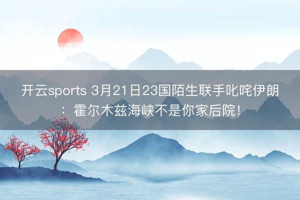 开云sports 3月21日23国陌生联手叱咤伊朗：霍尔木兹海峡不是你家后院！
