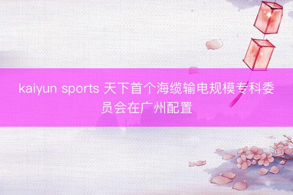 kaiyun sports 天下首个海缆输电规模专科委员会在广州配置