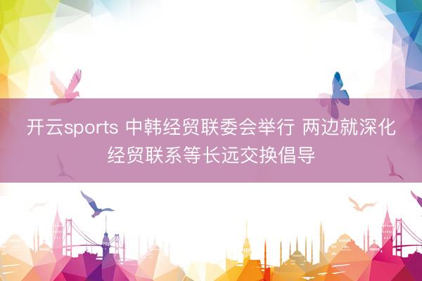 开云sports 中韩经贸联委会举行 两边就深化经贸联系等长远交换倡导