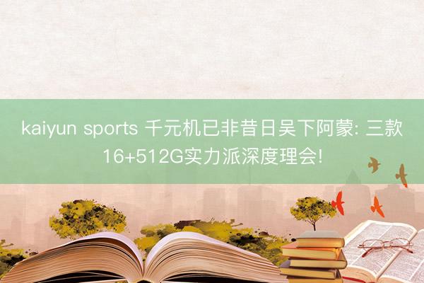 kaiyun sports 千元机已非昔日吴下阿蒙: 三款16+512G实力派深度理会!