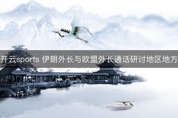 开云sports 伊朗外长与欧盟外长通话研讨地区地方